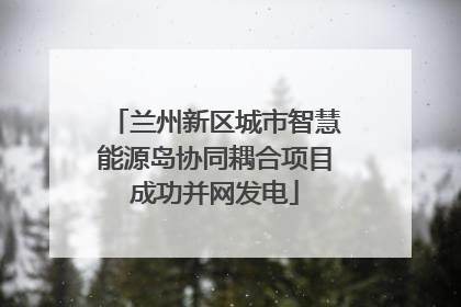 兰州新区城市智慧能源岛协同耦合项目成功并网发电