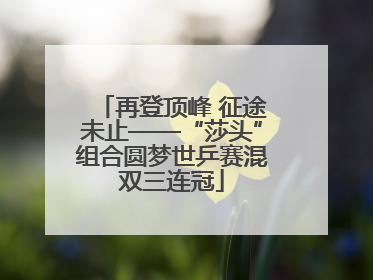 再登顶峰 征途未止——“莎头”组合圆梦世乒赛混双三连冠