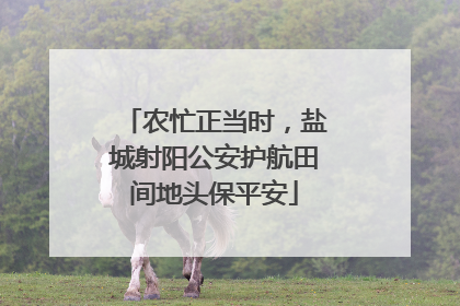 农忙正当时，盐城射阳公安护航田间地头保平安
