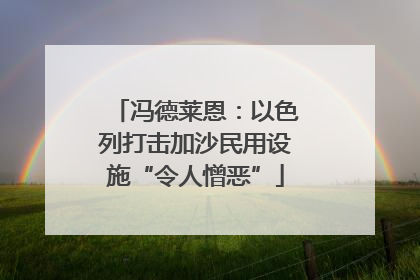 冯德莱恩：以色列打击加沙民用设施“令人憎恶”