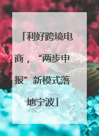 利好跨境电商，“两步申报”新模式落地宁波