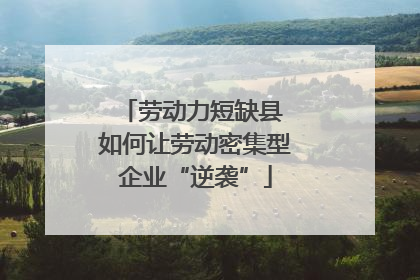 劳动力短缺县 如何让劳动密集型企业“逆袭”