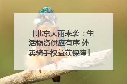 北京大雨来袭：生活物资供应有序 外卖骑手权益获保障