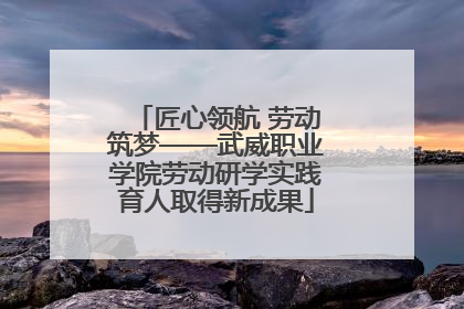 匠心领航 劳动筑梦——武威职业学院劳动研学实践育人取得新成果