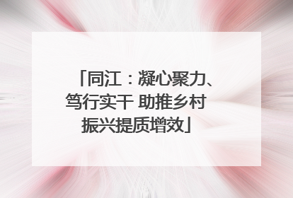 同江：凝心聚力、笃行实干 助推乡村振兴提质增效