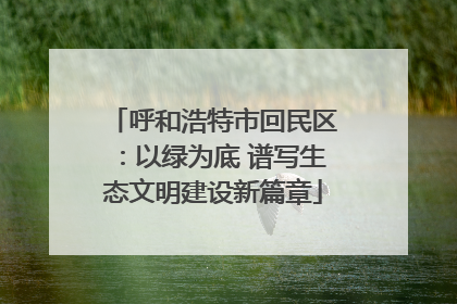 呼和浩特市回民区：以绿为底 谱写生态文明建设新篇章