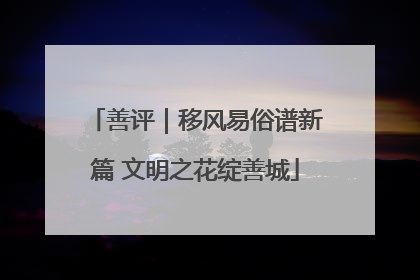 善评｜移风易俗谱新篇 文明之花绽善城