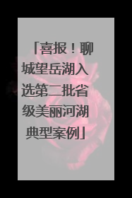 喜报！聊城望岳湖入选第二批省级美丽河湖典型案例