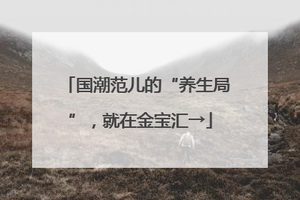 国潮范儿的“养生局”，就在金宝汇→
