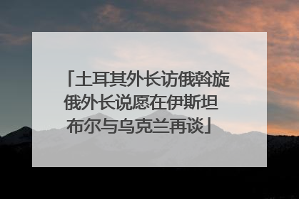 土耳其外长访俄斡旋 俄外长说愿在伊斯坦布尔与乌克兰再谈