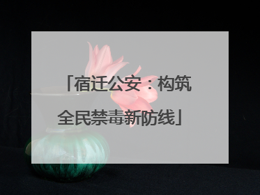 宿迁公安：构筑全民禁毒新防线