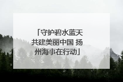 守护碧水蓝天 共建美丽中国 扬州海事在行动