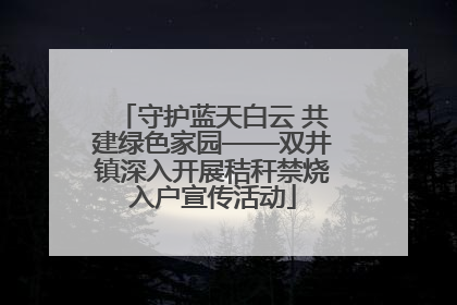 守护蓝天白云 共建绿色家园——双井镇深入开展秸秆禁烧入户宣传活动