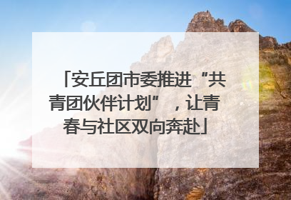 安丘团市委推进“共青团伙伴计划”，让青春与社区双向奔赴