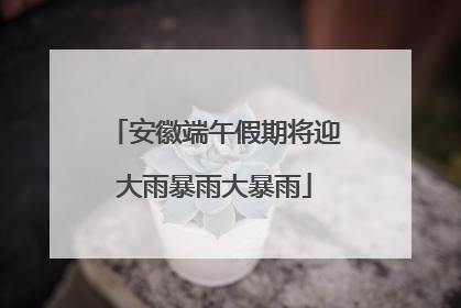 安徽端午假期将迎大雨暴雨大暴雨