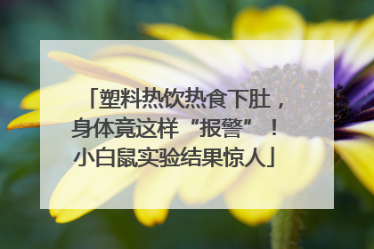 塑料热饮热食下肚，身体竟这样“报警”！小白鼠实验结果惊人