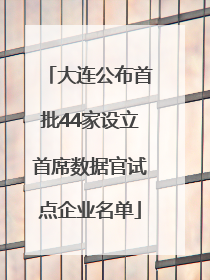 大连公布首批44家设立首席数据官试点企业名单