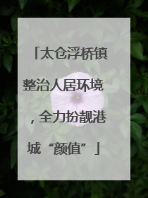 太仓浮桥镇整治人居环境，全力扮靓港城“颜值”