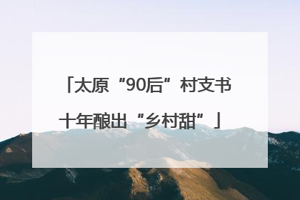 太原“90后”村支书十年酿出“乡村甜”