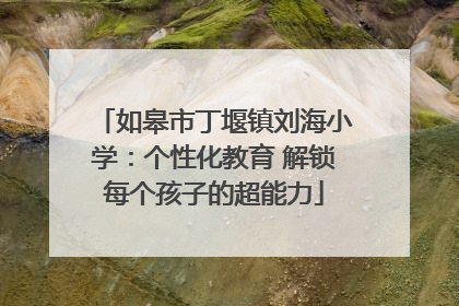 如皋市丁堰镇刘海小学：个性化教育 解锁每个孩子的超能力