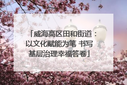威海高区田和街道：以文化赋能为笔 书写基层治理幸福答卷