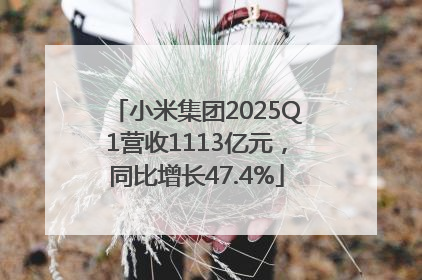 小米集团2025Q1营收1113亿元，同比增长47.4%