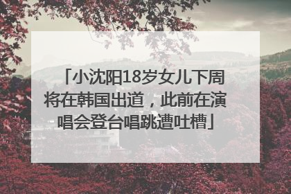 小沈阳18岁女儿下周将在韩国出道，此前在演唱会登台唱跳遭吐槽