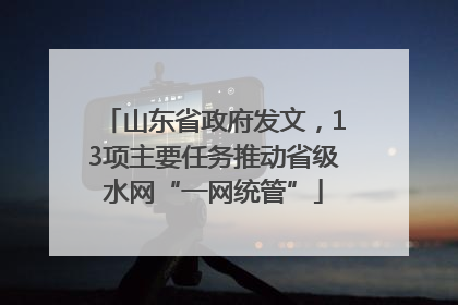 山东省政府发文，13项主要任务推动省级水网“一网统管”
