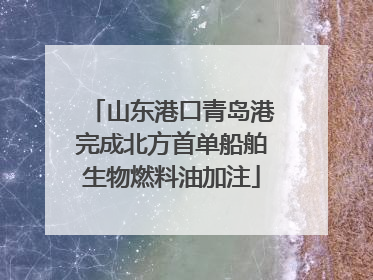 山东港口青岛港完成北方首单船舶生物燃料油加注