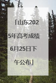 山东2025年高考成绩6月25日下午公布