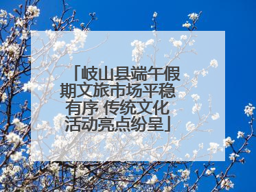 岐山县端午假期文旅市场平稳有序 传统文化活动亮点纷呈