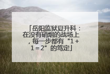 岳阳监狱夏升科：在没有硝烟的战场上，每一步都有“1＋1＝2”的笃定
