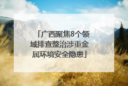 广西聚焦8个领域排查整治涉重金属环境安全隐患