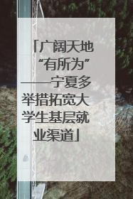 广阔天地“有所为”——宁夏多举措拓宽大学生基层就业渠道