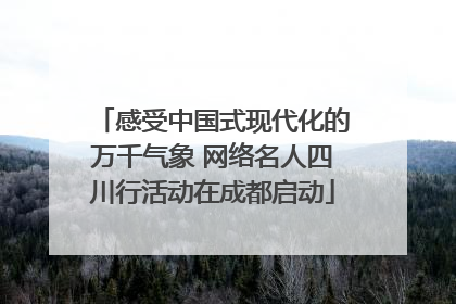 感受中国式现代化的万千气象 网络名人四川行活动在成都启动