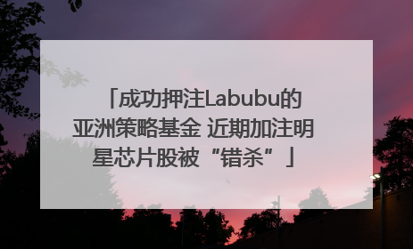 成功押注Labubu的亚洲策略基金 近期加注明星芯片股被“错杀”