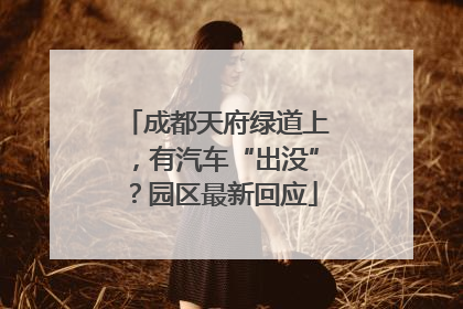成都天府绿道上，有汽车“出没”？园区最新回应