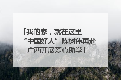 我的家，就在这里——“中国好人”陈树伟再赴广西开展爱心助学