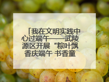 我在文明实践中心过端午——武陵源区开展“粽叶飘香庆端午 书香童趣迎六一”活动