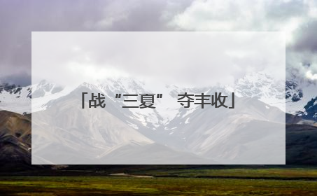 战“三夏” 夺丰收