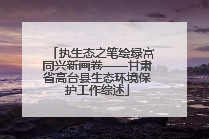 执生态之笔绘绿富同兴新画卷——甘肃省高台县生态环境保护工作综述