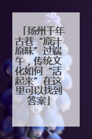 扬州千年古巷“原汁原味”过端午，传统文化如何“活起来”在这里可以找到答案