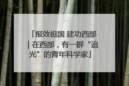 报效祖国 建功西部｜在西部，有一群“追光”的青年科学家