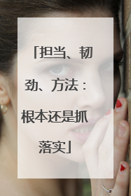 担当、韧劲、方法：根本还是抓落实
