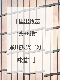 挂出致富 “金丝线” 煮出振兴“好味道”