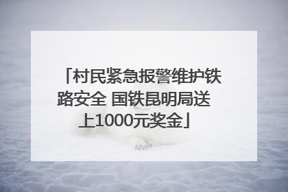 村民紧急报警维护铁路安全 国铁昆明局送上1000元奖金