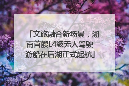 文旅融合新场景，湖南首艘L4级无人驾驶游船在后湖正式起航