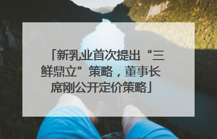 新乳业首次提出“三鲜鼎立”策略，董事长席刚公开定价策略