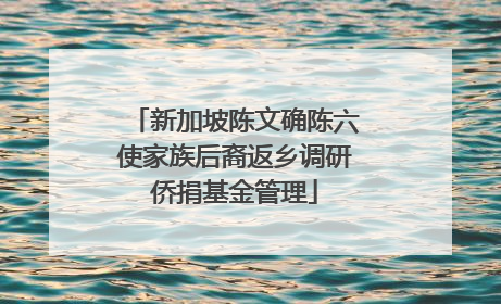 新加坡陈文确陈六使家族后裔返乡调研侨捐基金管理