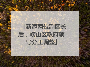 新添两位副区长后，崂山区政府领导分工调整